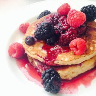 Berry Syrup Pancakes